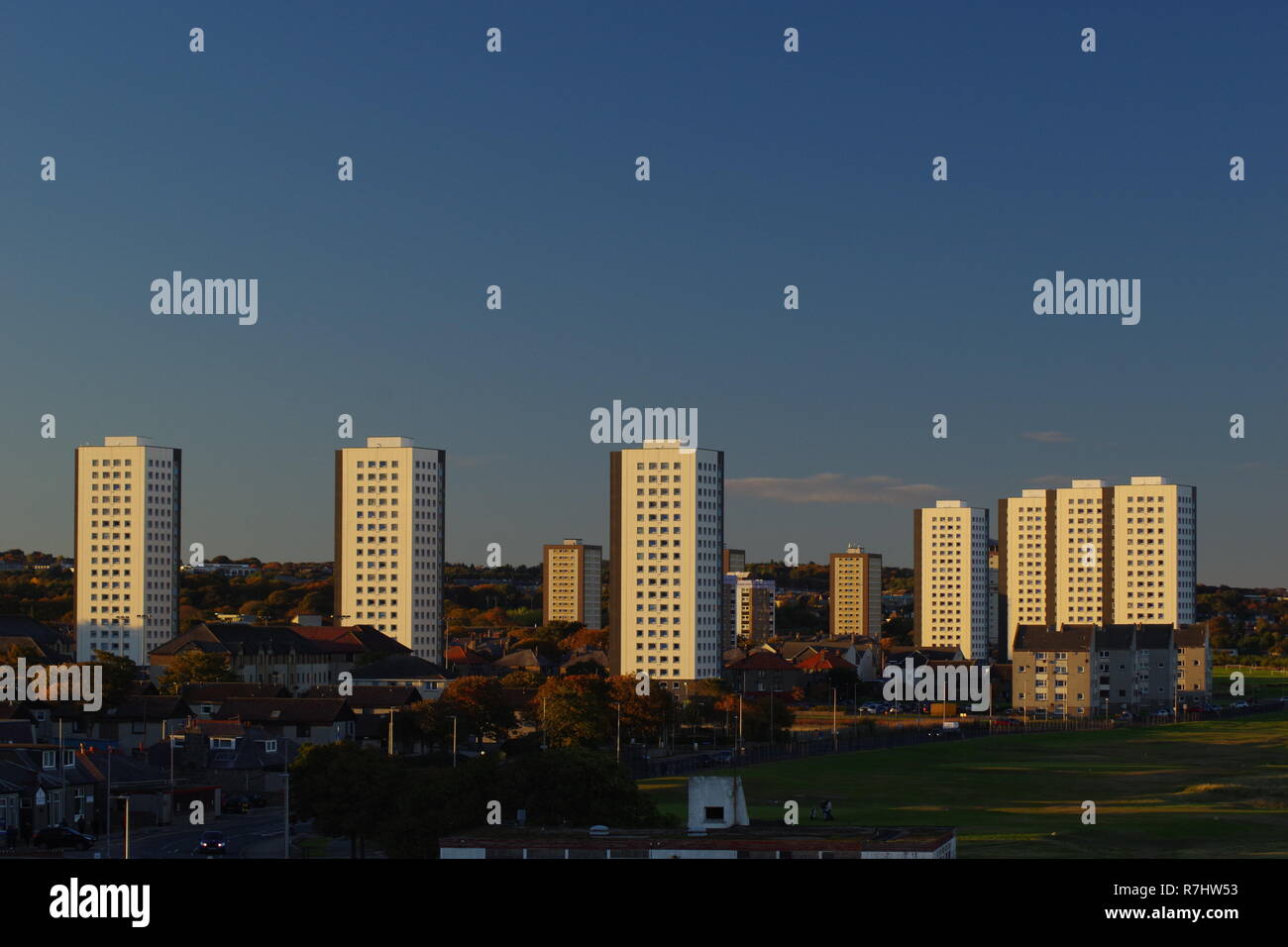 20th Century Public Housing Tower Blocks of Seaton Crescent, in the