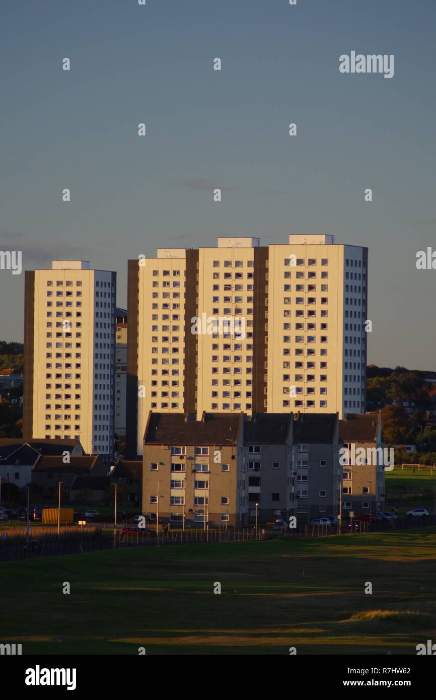 20th Century Public Housing Tower Blocks of Seaton Crescent, in the