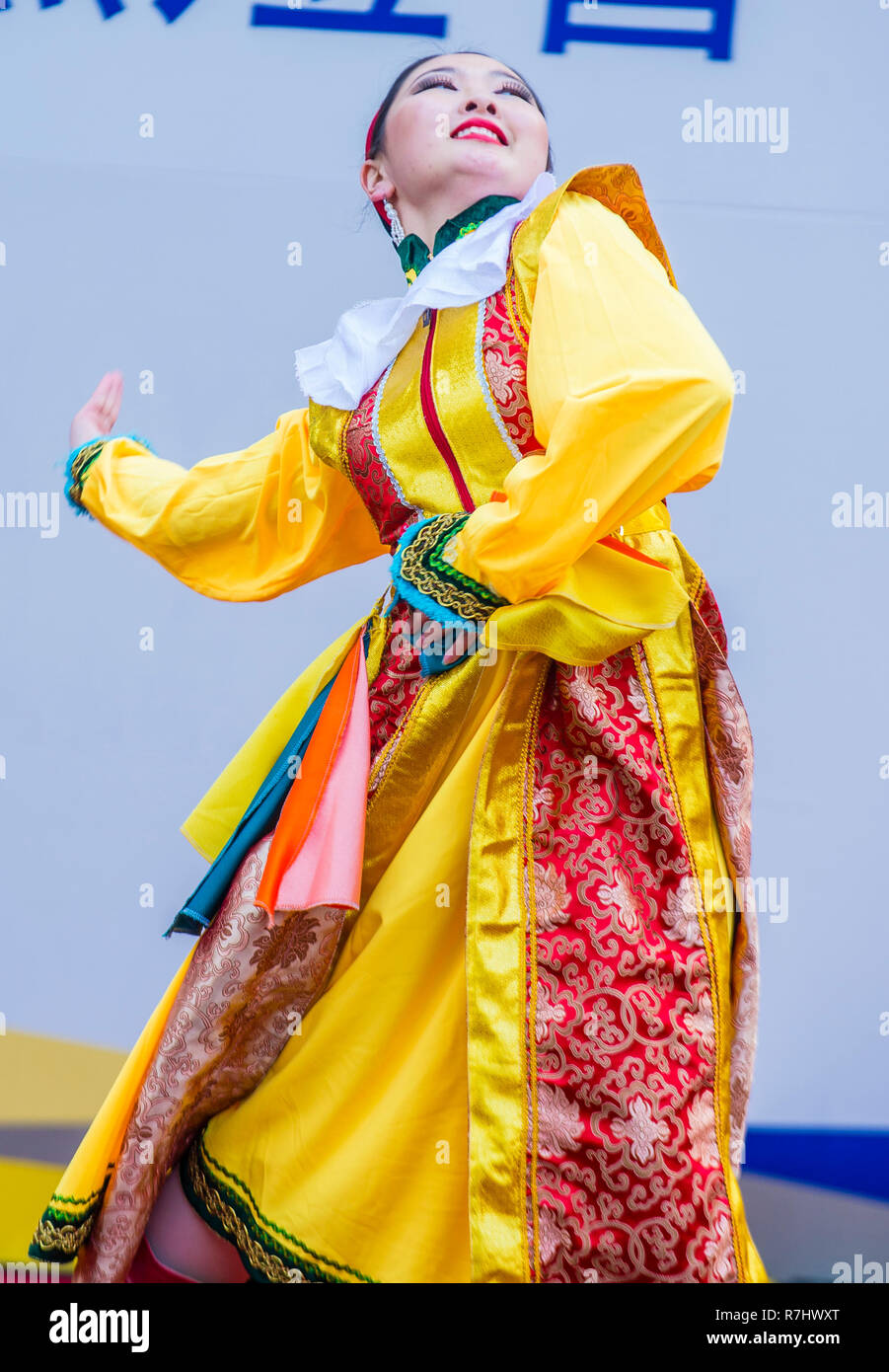 Participant in a Culture Performance during Lotus Lantern Festival in Seoul , Korea Stock Photo