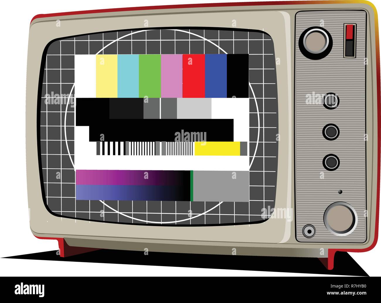 Vector Retro TV with color frame Stock Vector