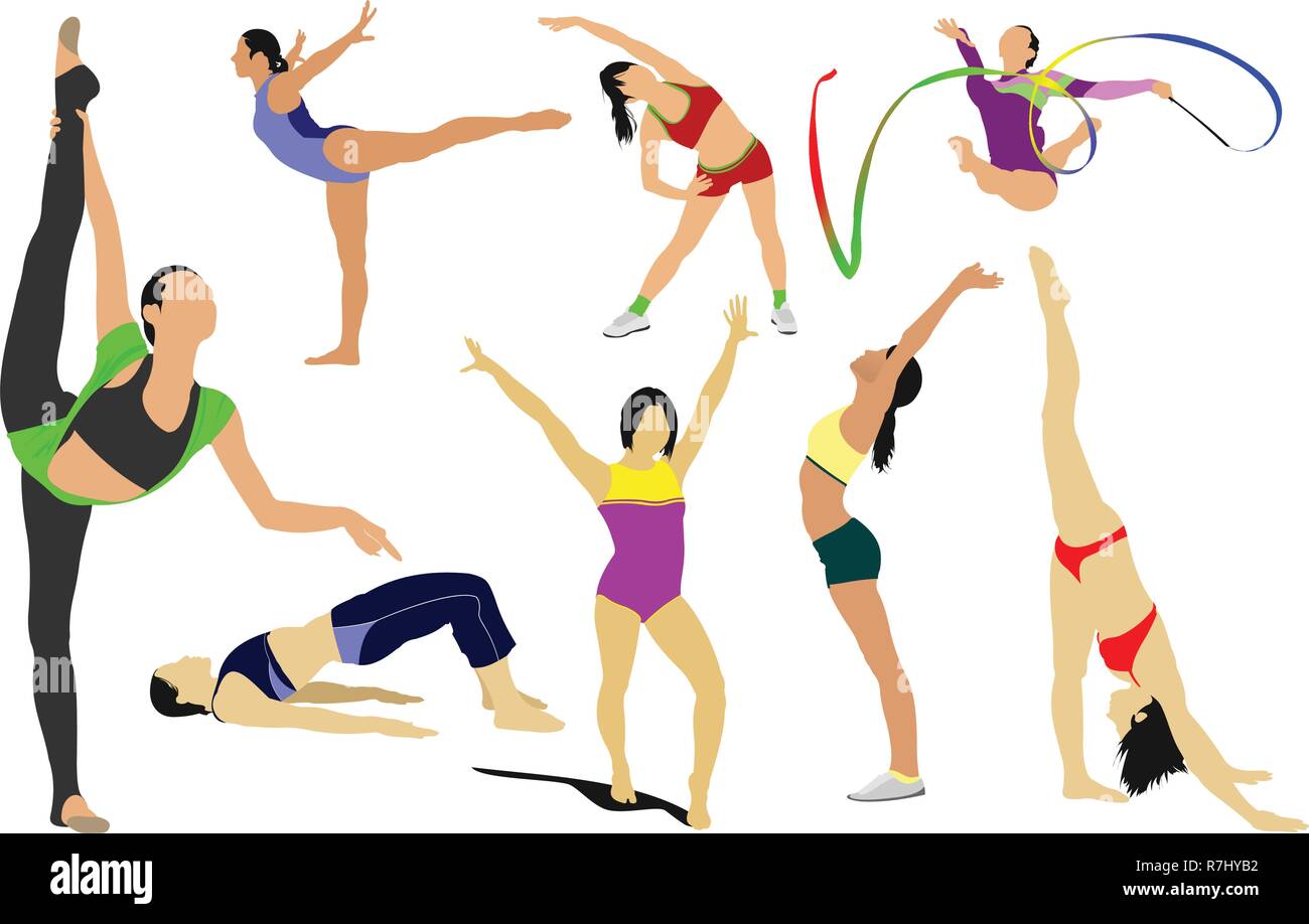 Big Set Of Woman Gymnastic Vector Illustration Free Callisthenics Stock Vector Image And Art Alamy