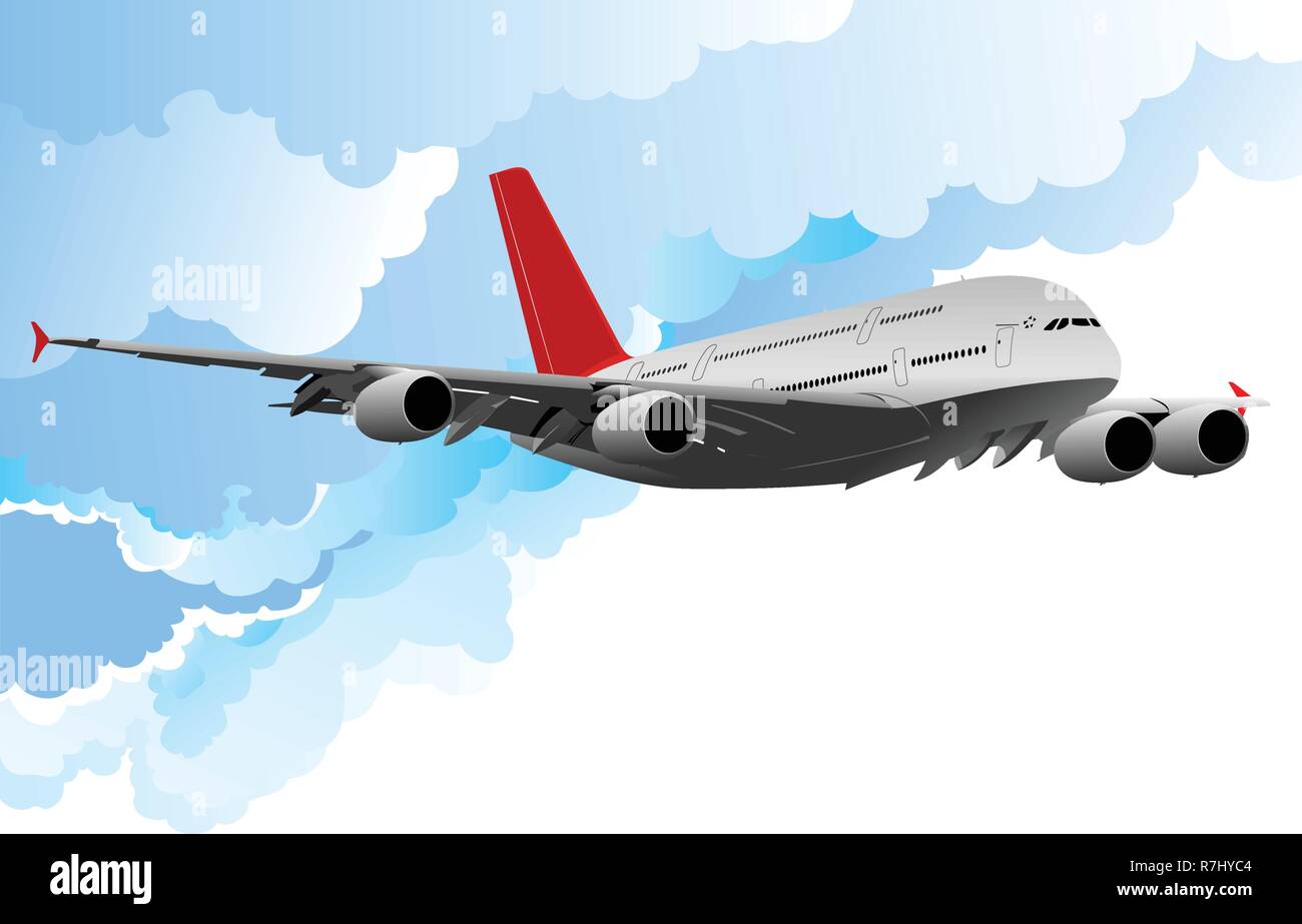 Airplane in flight . Vector illustration for designers Stock Vector ...
