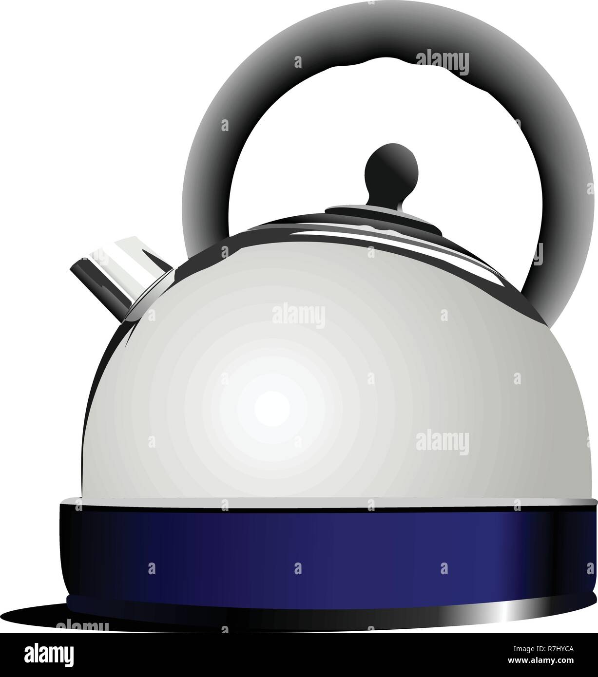 Shiny steel kettle. Vector illustration Stock Vector