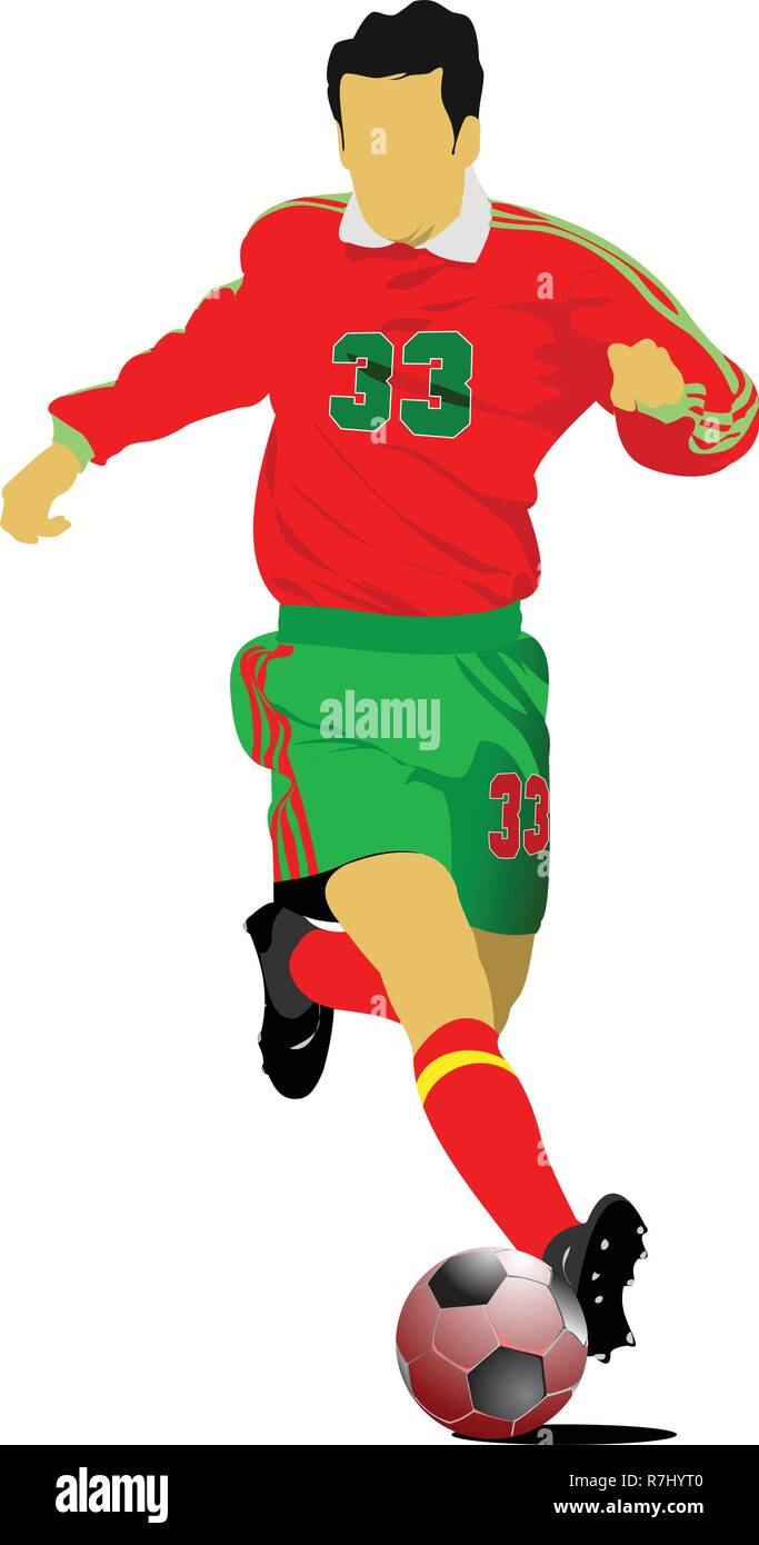 Soccer players. Colored Vector illustration for designers Stock Vector ...