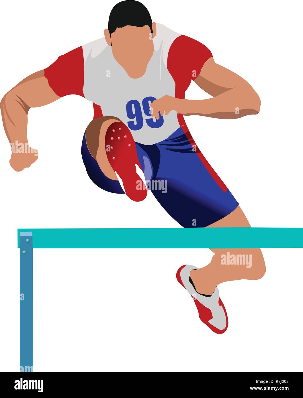Man running hurdles. Vector illustartion Stock Vector Image & Art Alamy