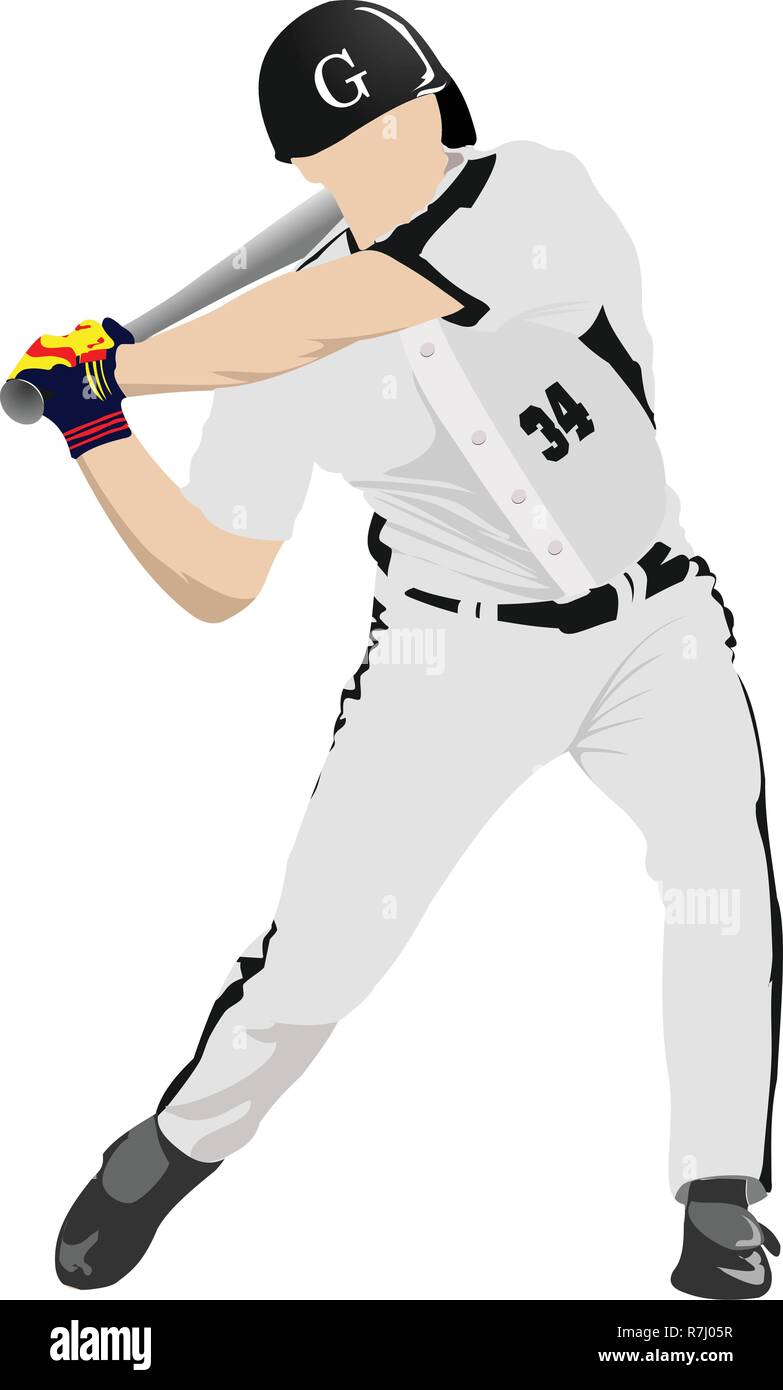 Baseball player. Vector illustration Stock Vector Image & Art Alamy