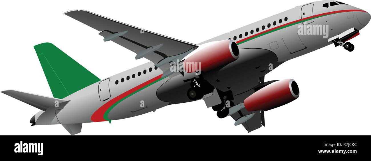 Passenger Airplane on the air. Vector illustration Stock Vector Image ...