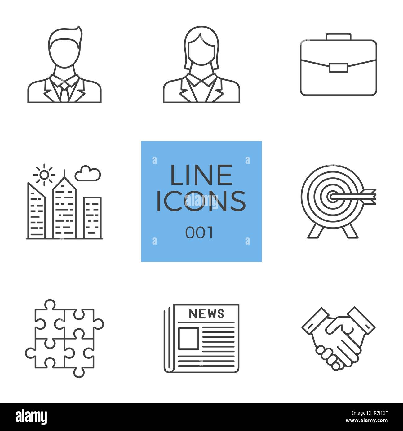 Business Related Vector Line Icons Set. Stock Vector