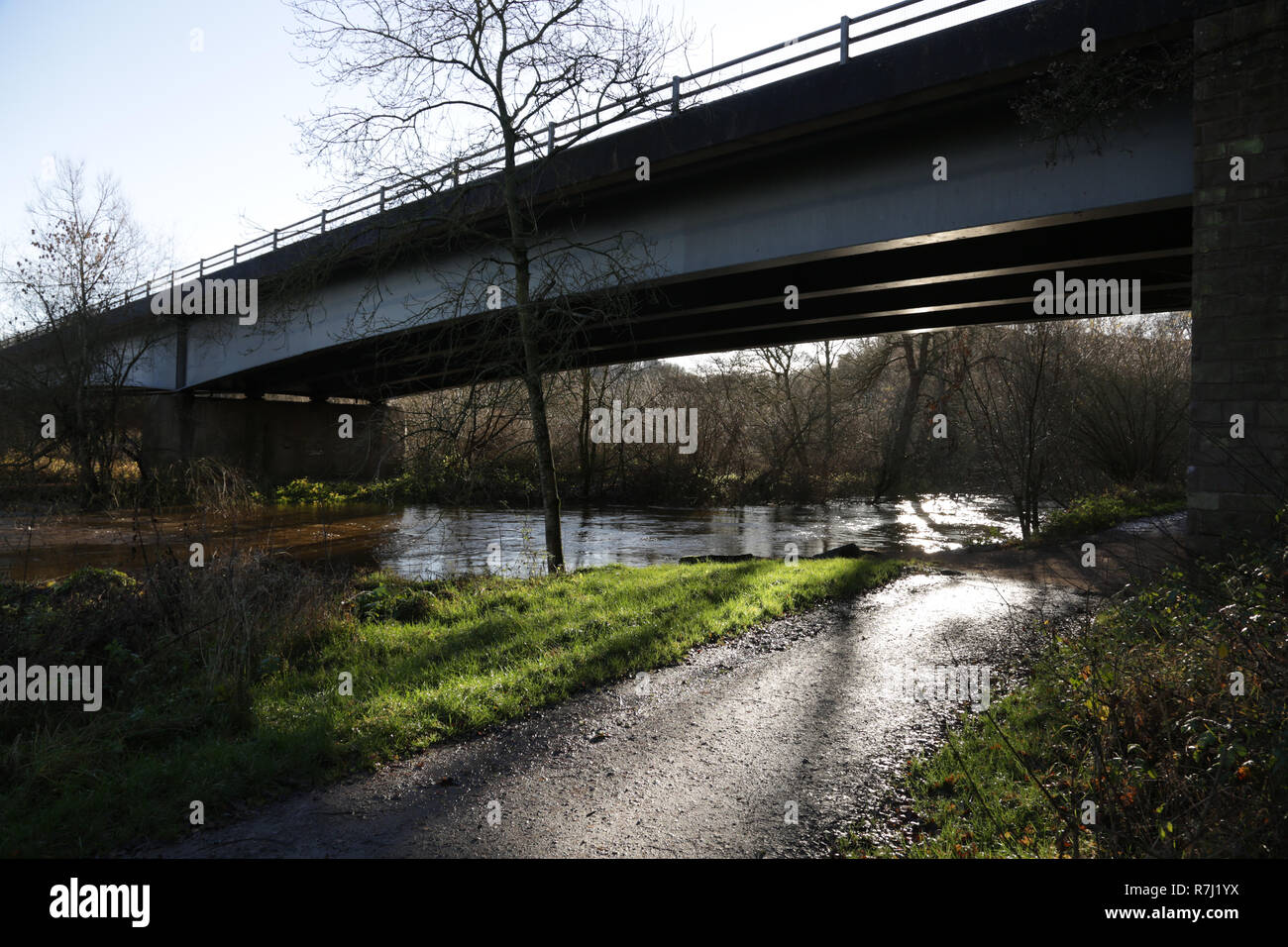 The bridge carrying the Bewdley bypass (A456) over the river Severn at Blackstone, Worcestershire, England, UK. Stock Photo