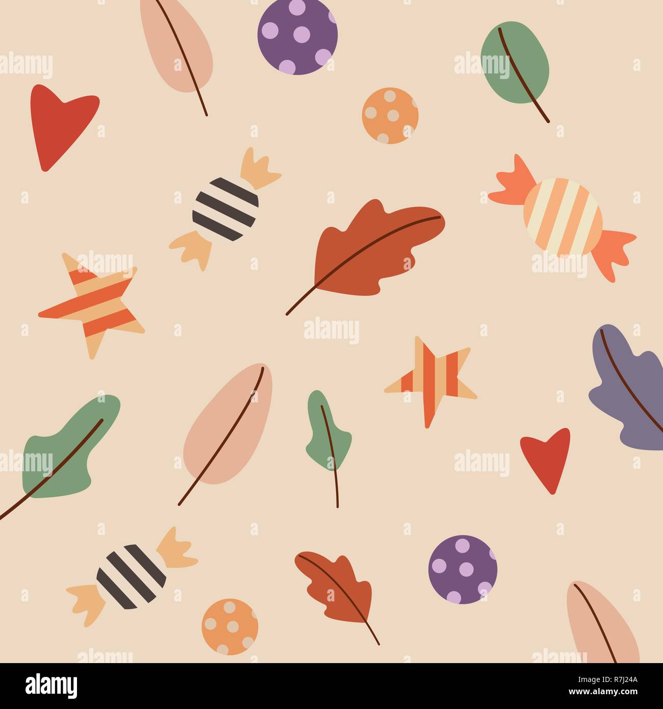 Seamless pattern with candies. Pattern autumn vector Stock Vector