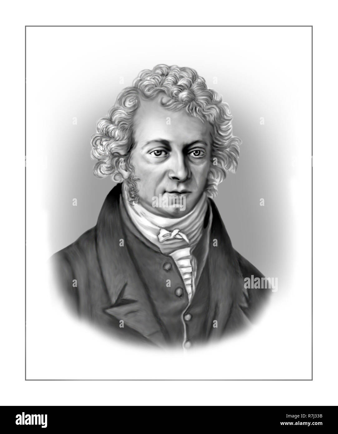 Andre Marie Ampere  1775 - 1836  French Physicist Mathematician Stock Photo
