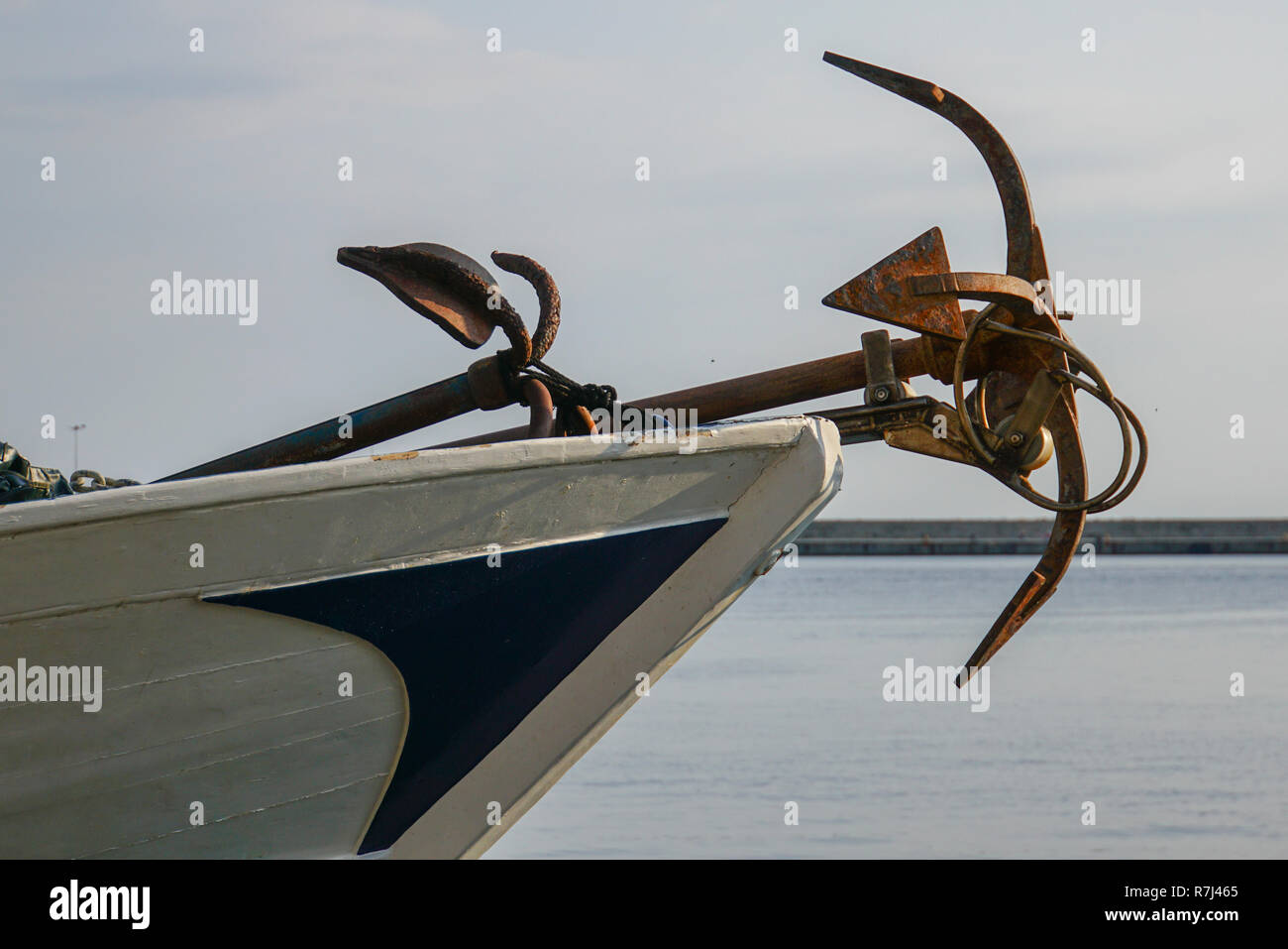 boat and rusty anchor Stock Photo Alamy