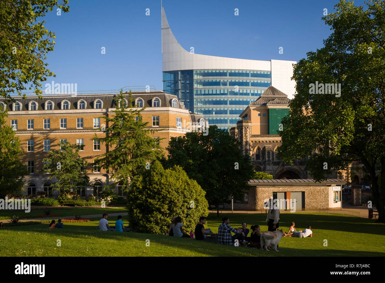 The Blade office block photographed from Forbury Gardens, Reading, Berkshire Stock Photo