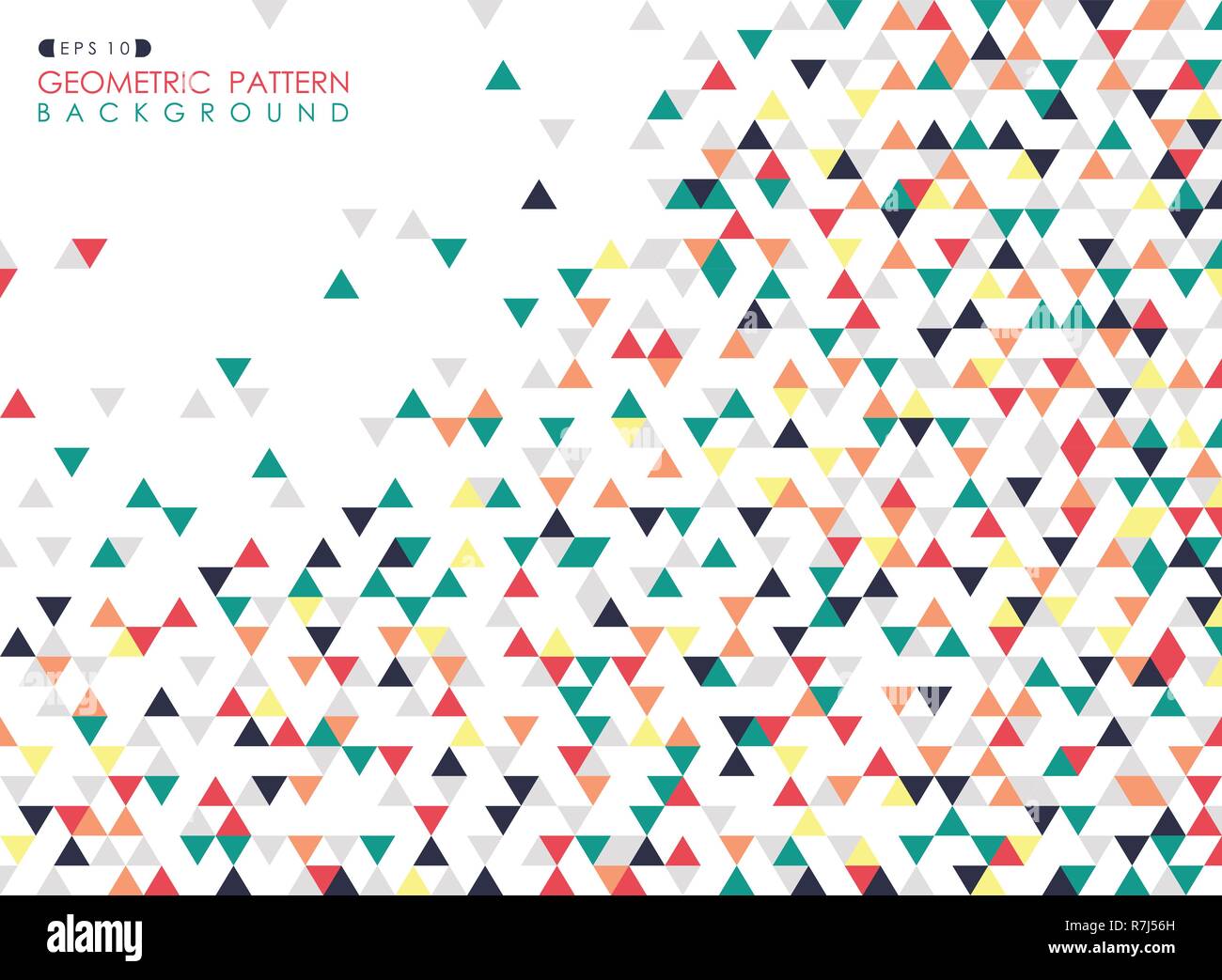 Abstract of colorful triangle geometric pattern cover background, vector eps10 Stock Vector