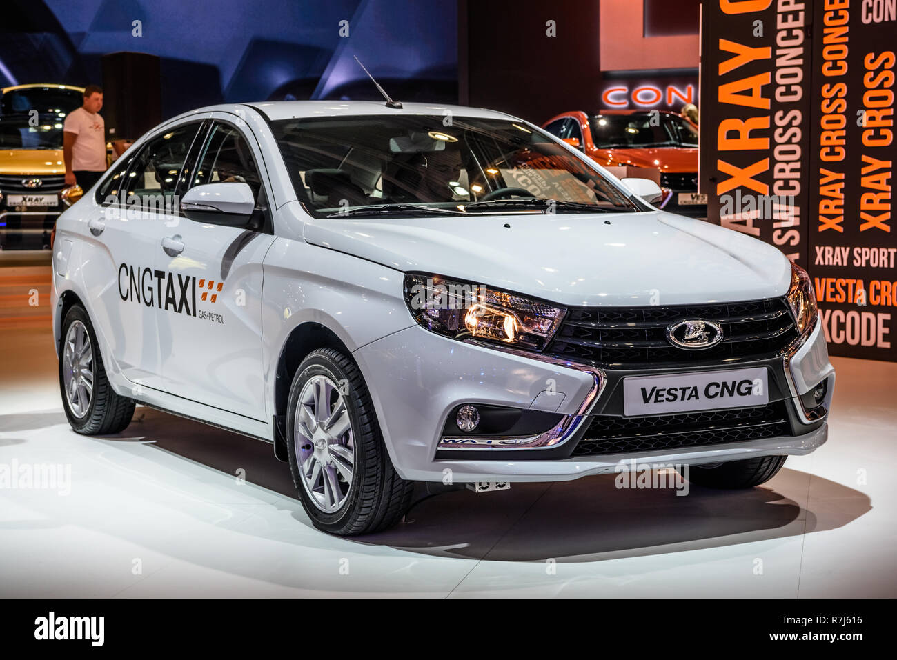 MOSCOW - AUG 2016: VAZ LADA Vesta CNG presented at MIAS Moscow  International Automobile Salon on August 20, 2016 in Moscow, Russia Stock  Photo - Alamy