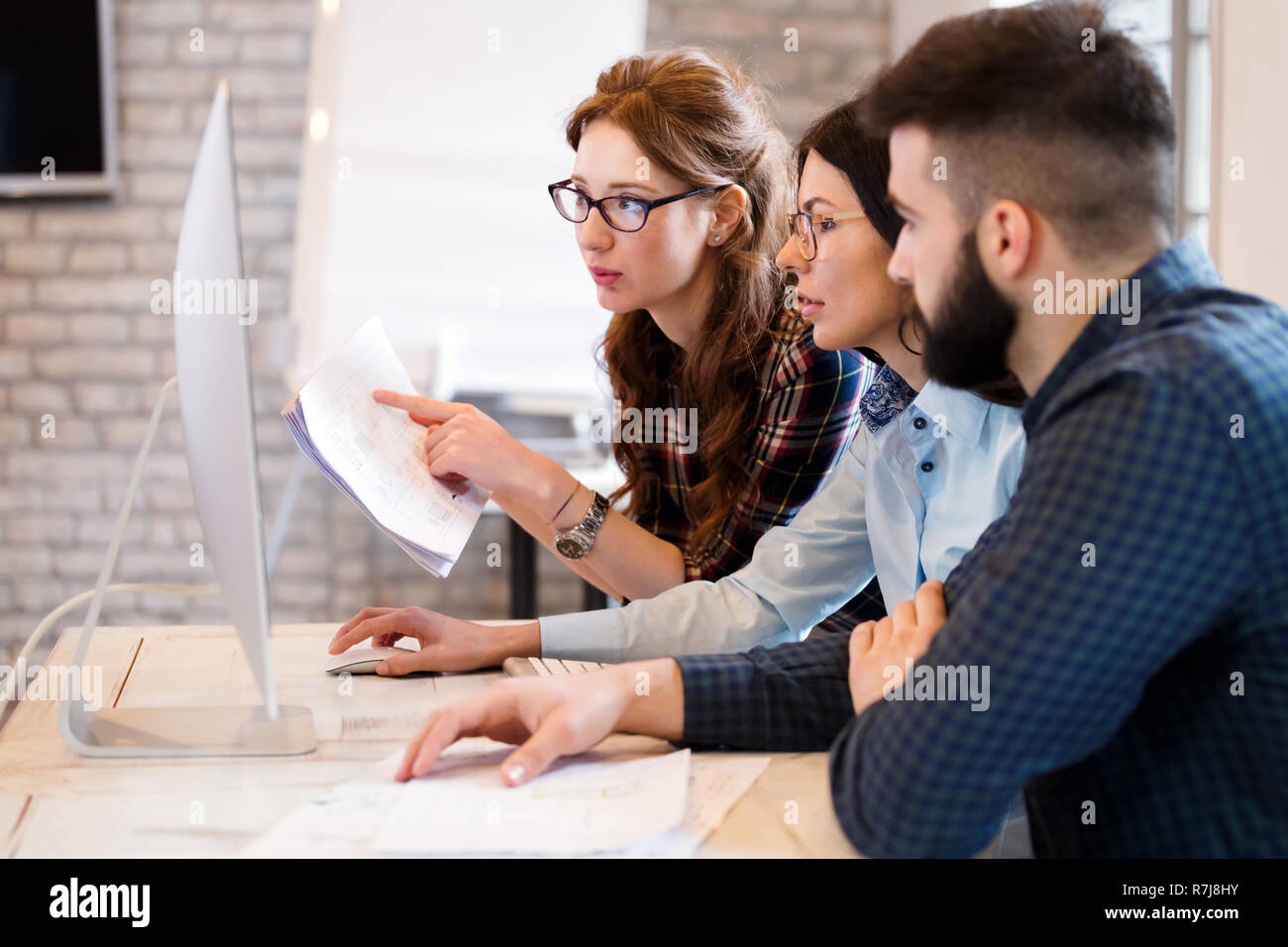 Picture of architects working together in office Stock Photo