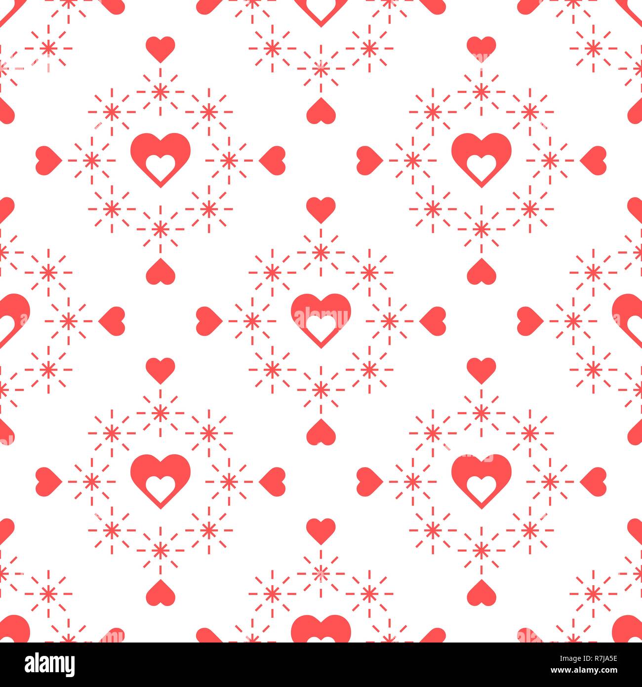 Cute seamless pattern with hearts. Happy Valentine's Day. Romantic ...