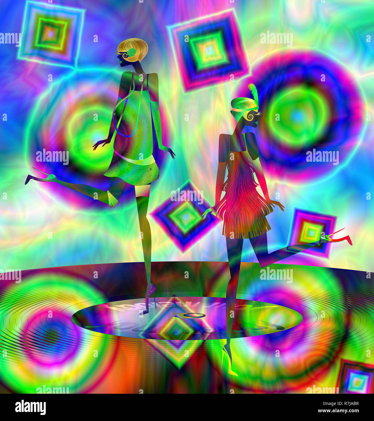 abstract color image of two girls dancing Stock Photo Alamy