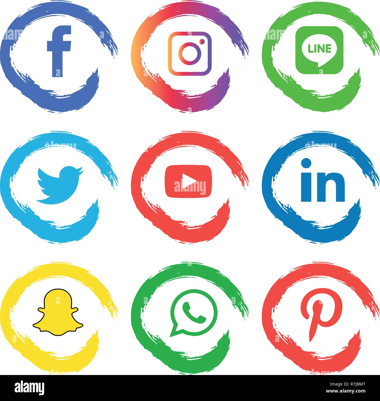 Social media icons set Logo Vector Illustrator Stock Vector Image & Art ...