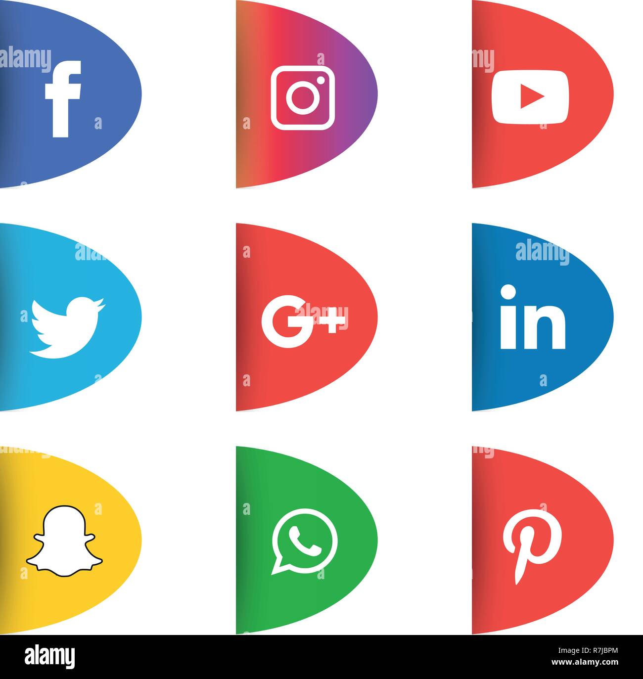 Social media icons set Logo Vector Illustrator Stock Vector Image & Art ...