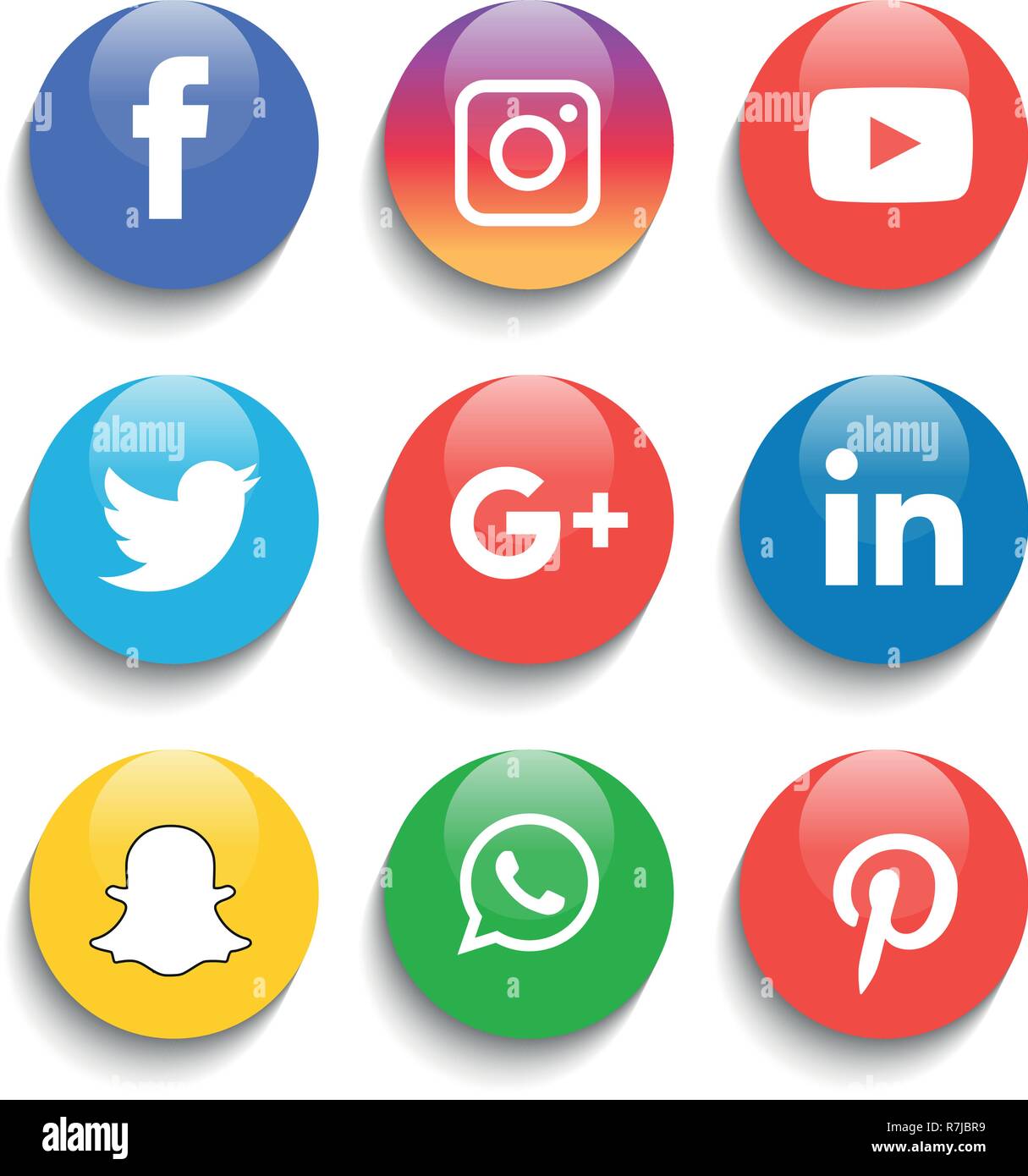 Social media icons set Logo Vector Illustrator Stock Vector Image & Art ...