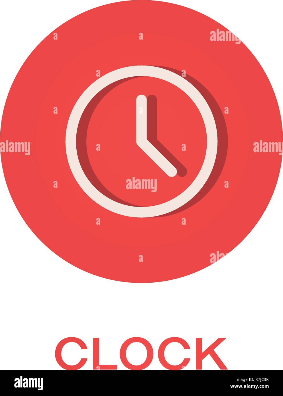 Clock round flat icon, time symbol Stock Vector