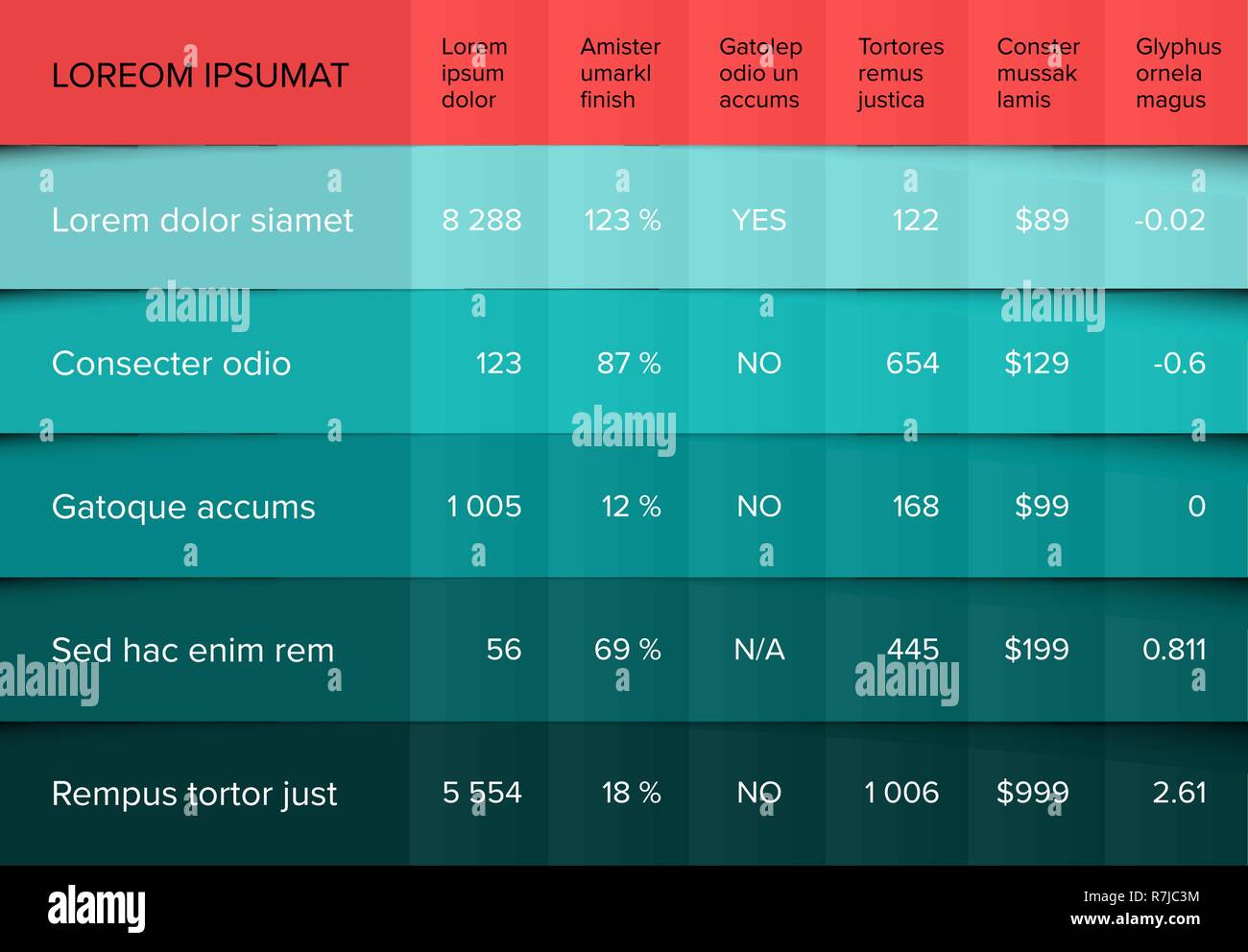 multipurpose-table-layout-template-with-nice-folded-design-teal