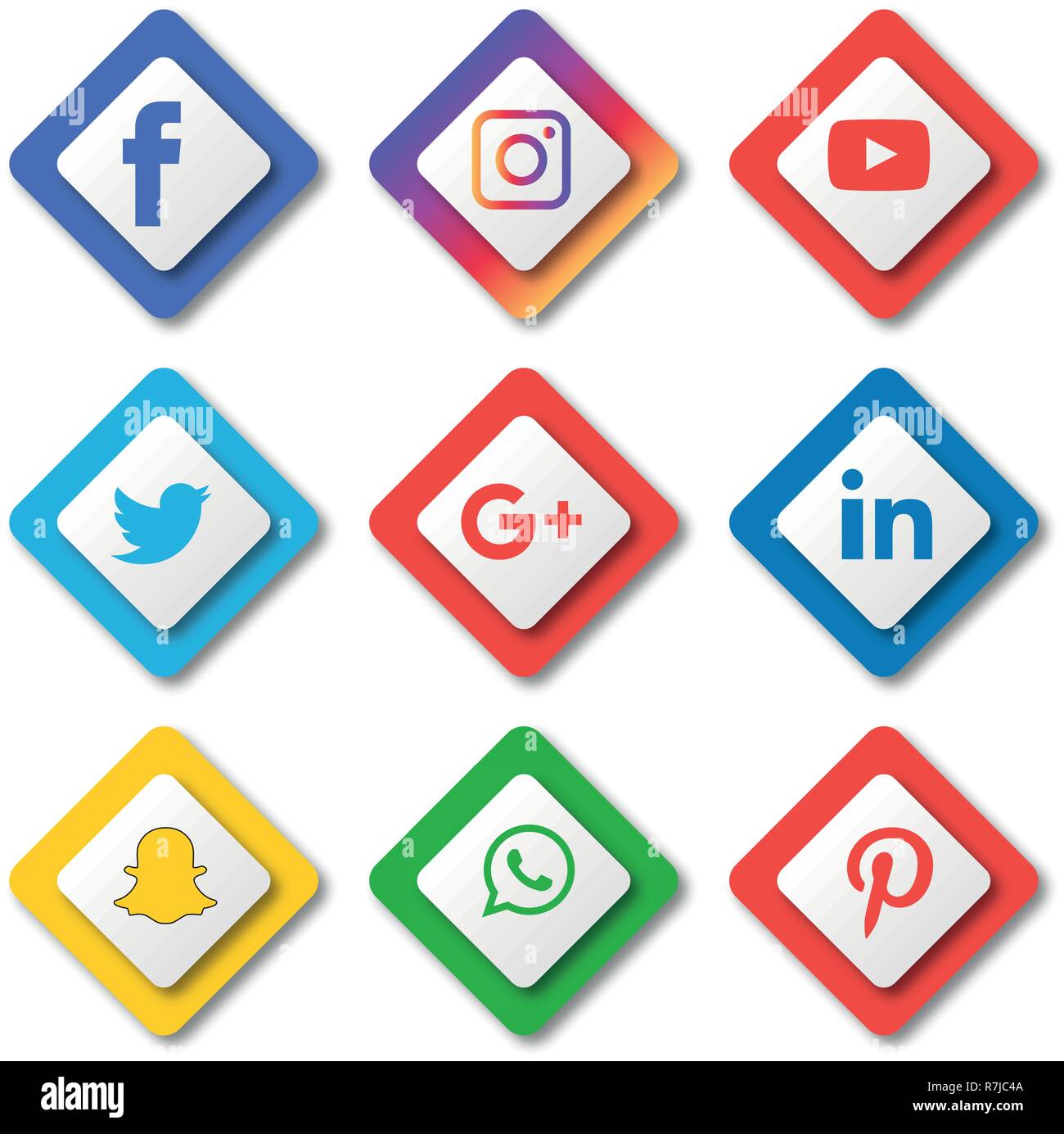 Social media icons set Logo Vector Illustrator Stock Vector Image & Art ...