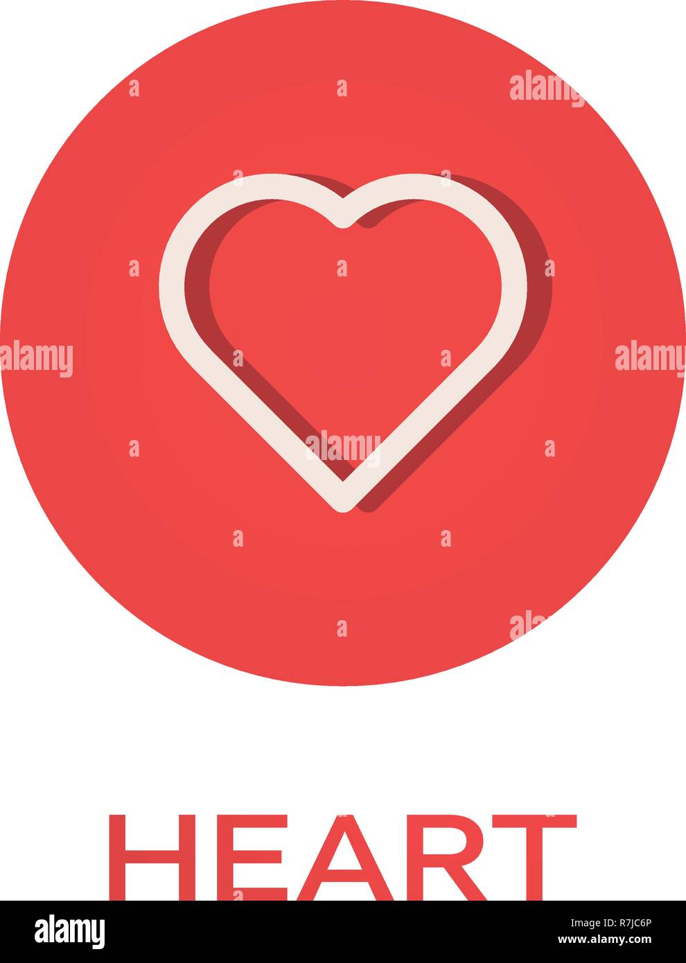 Heart round flat icon, love symbol Stock Vector Image & Art - Alamy