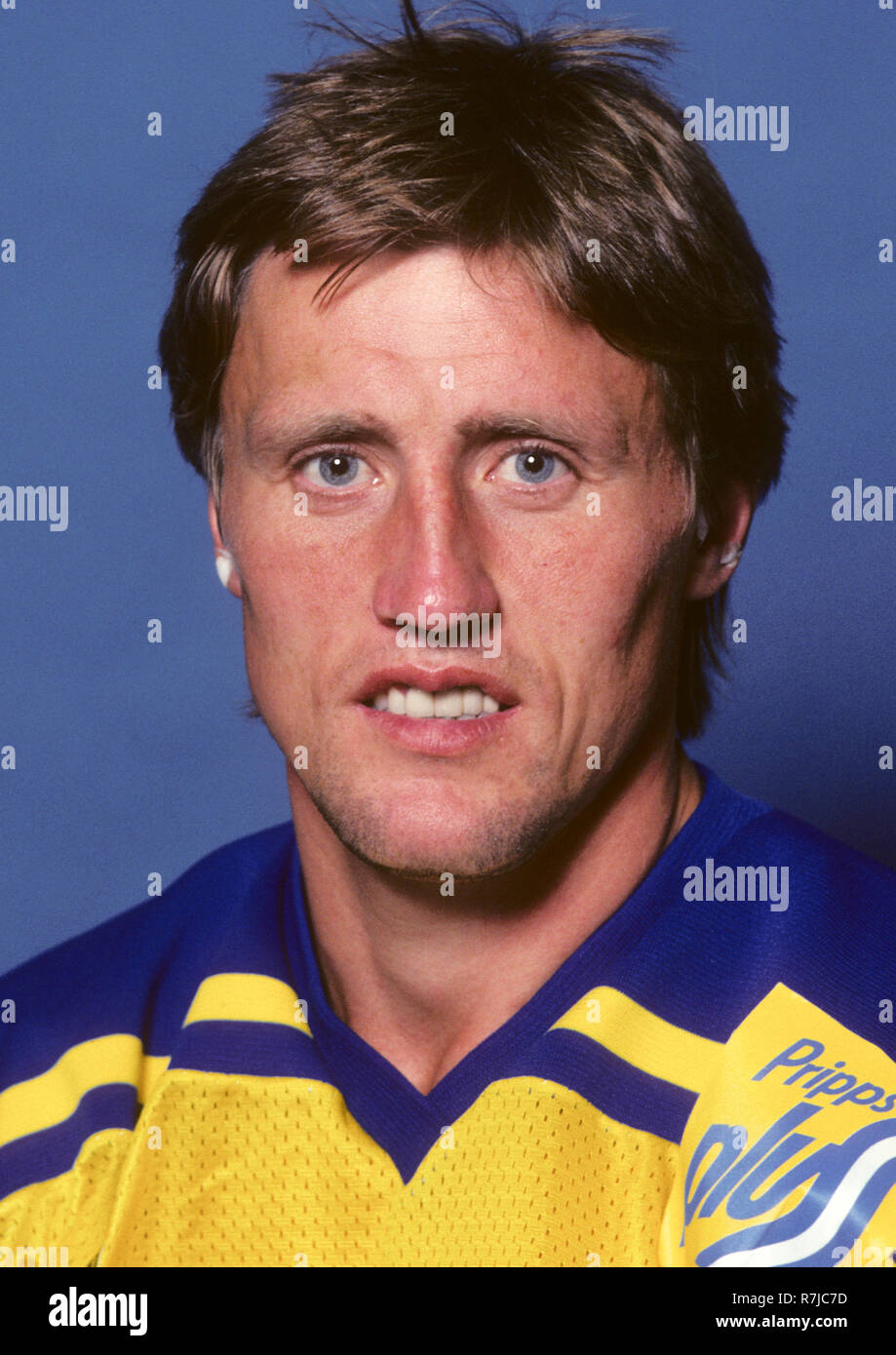 Börje Salming Swedish Ice hockey player professional in National team and  Toronto maple leafs nicknamed The King Stock Photo - Alamy