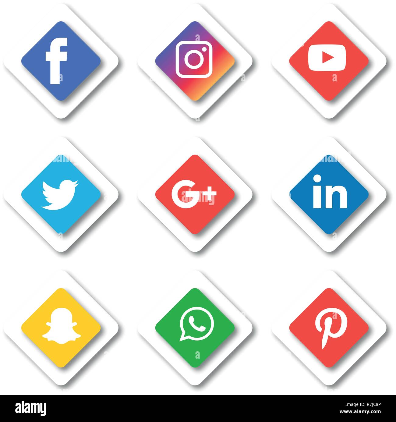 Social media icons set Logo Vector Illustrator Stock Vector Image & Art ...
