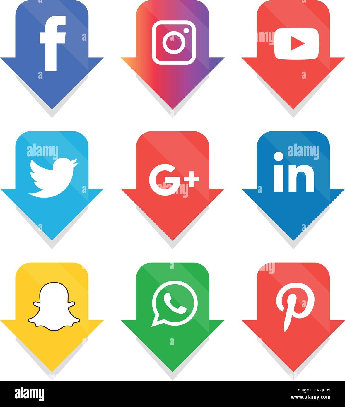 Social media icons set Logo Vector Illustrator Stock Vector Image & Art ...