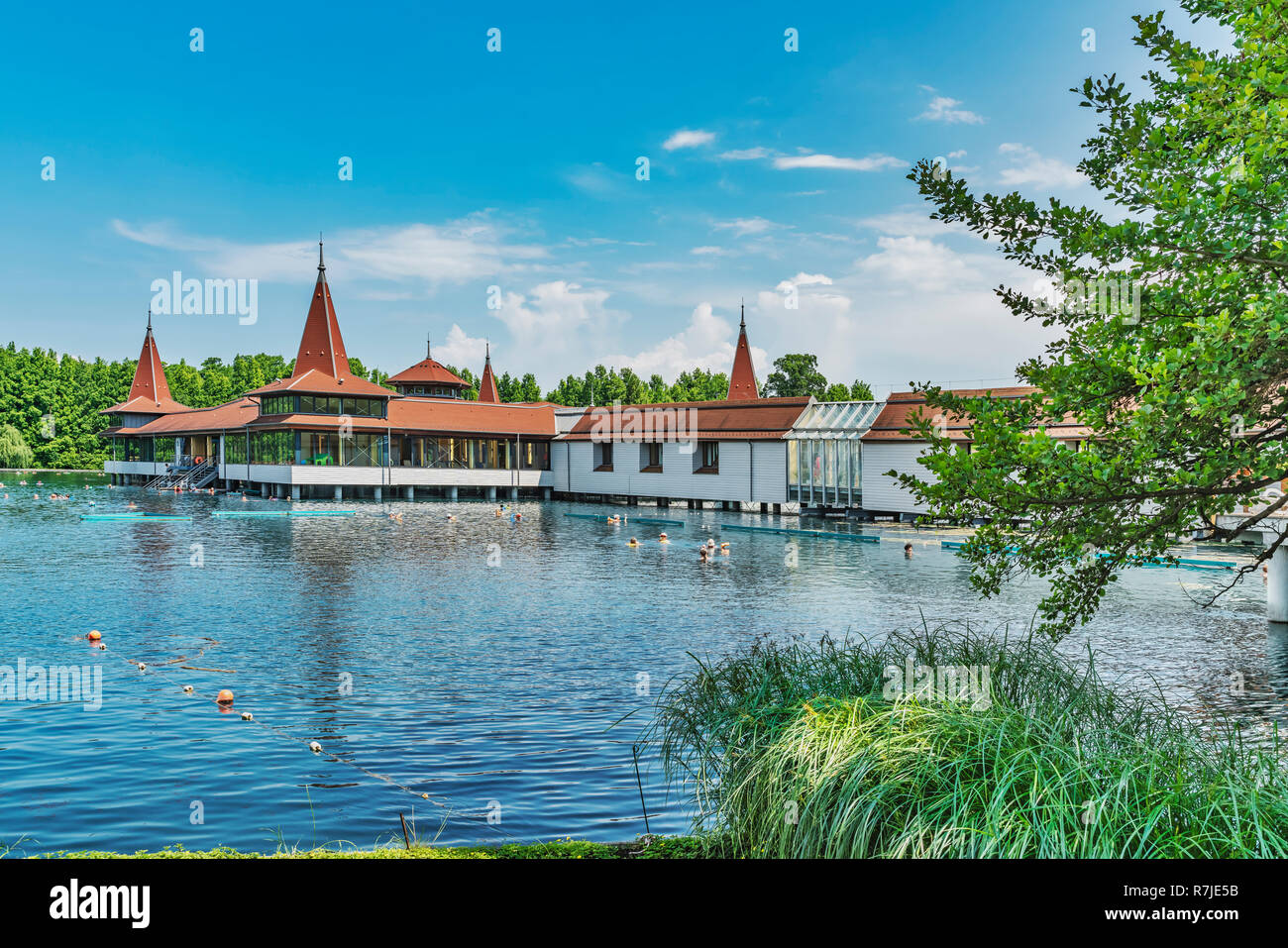 The thermal lake Heviz is the largest natural thermal lake in the world. Heviz spa, Zala county 