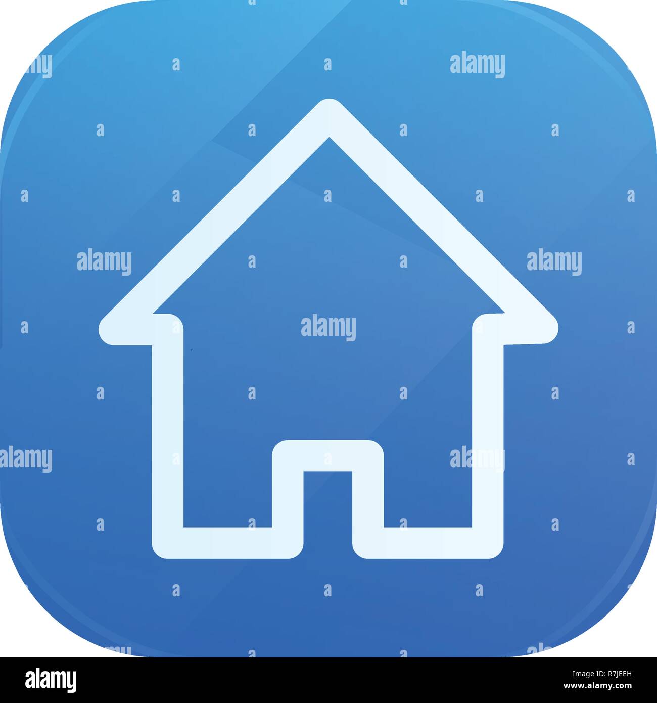 Home glossy flat icon, house symbol Stock Vector