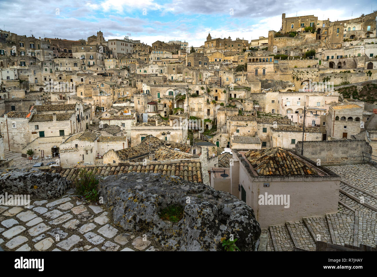 view of old Matera, European Capital of Culture Stock Photo