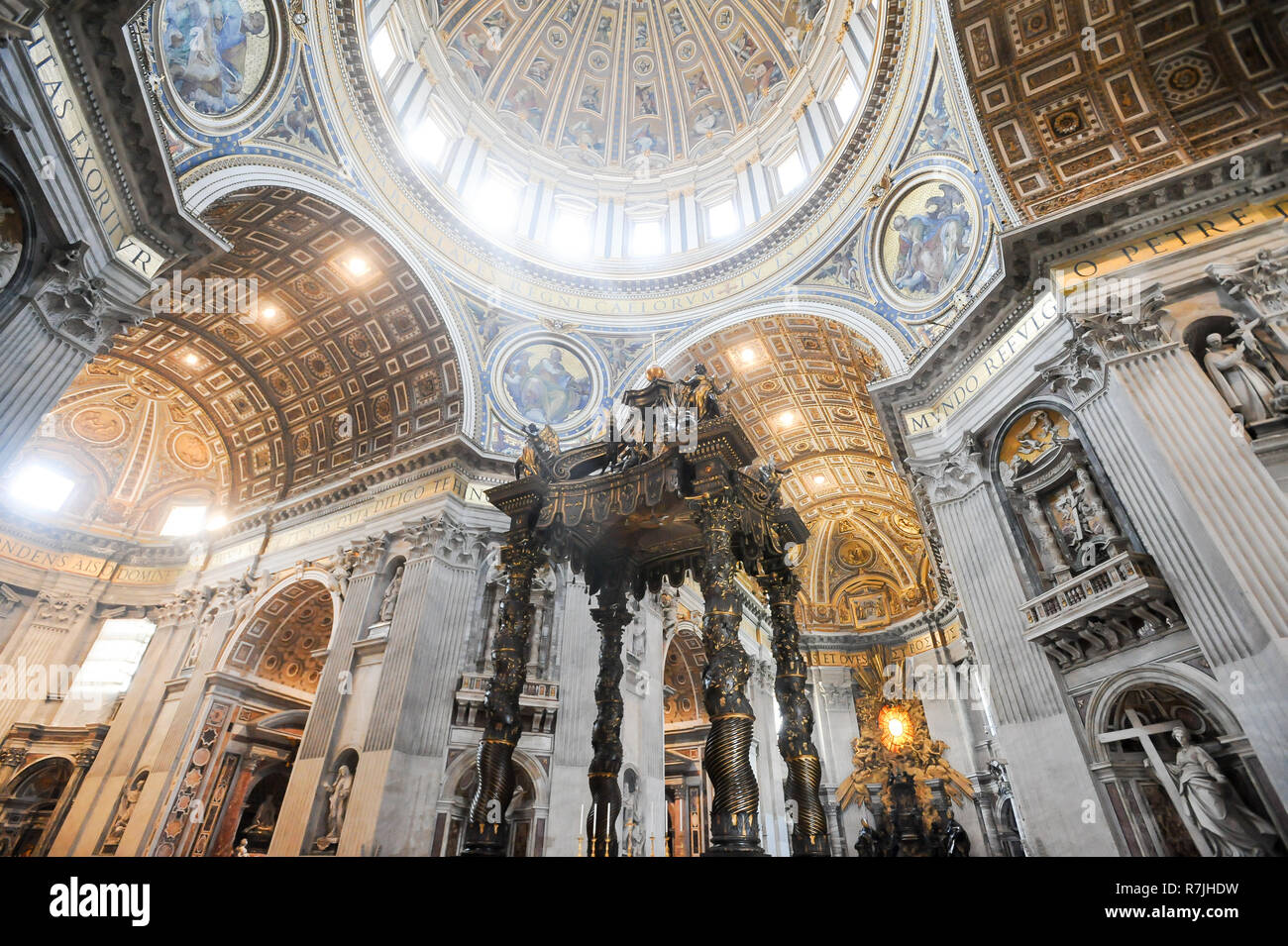 Baldacchino Di San Pietro Bernini Michelangelo Dome, Baroque Papal Altar and Baldacchino by Gianlorenzo