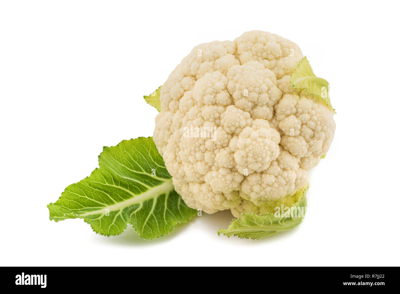 White cauliflower isolated on white background Stock Photo