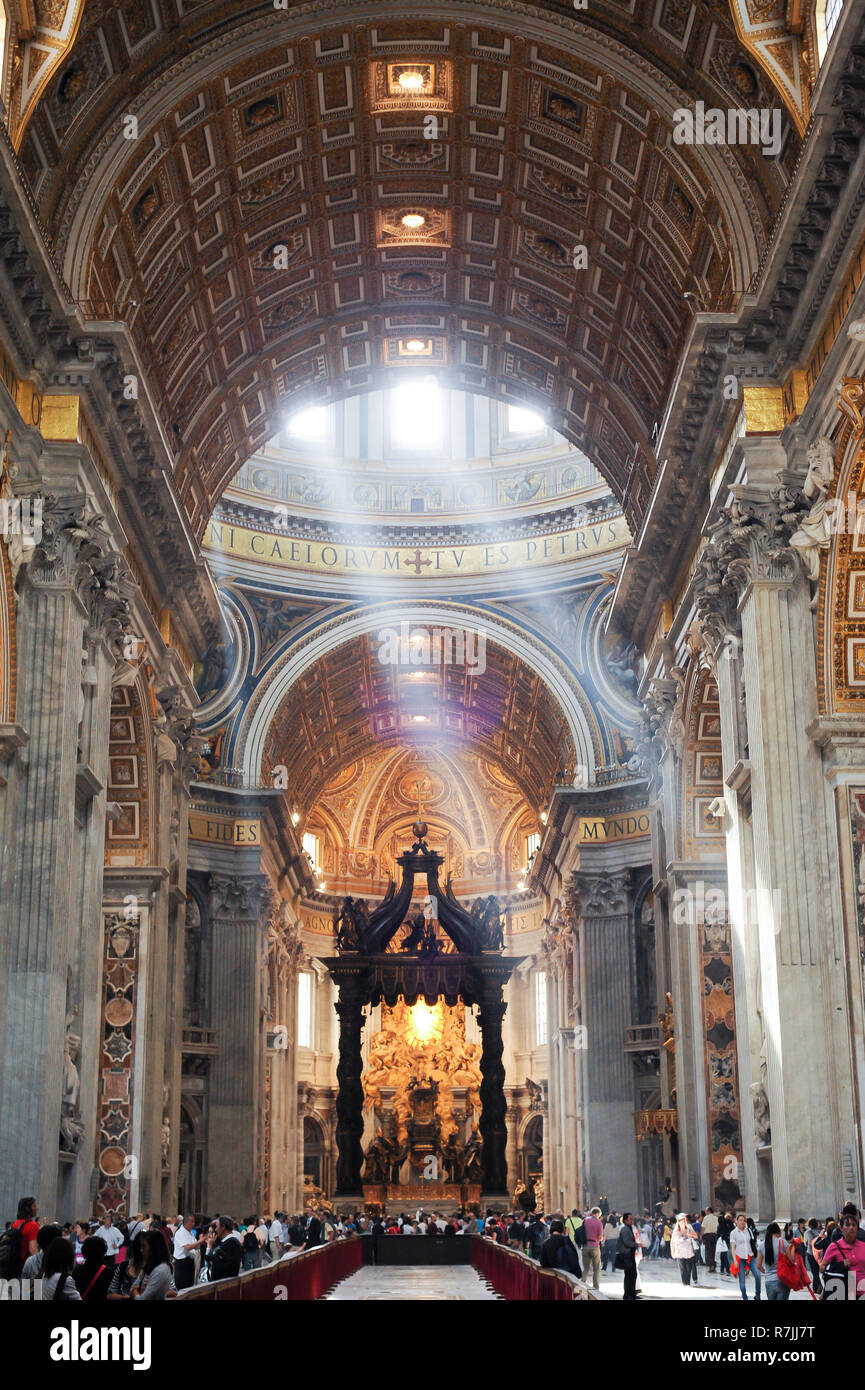 Baldacchino Di San Pietro Bernini Michelangelo Dome, Baroque Papal Altar and Baldacchino by Gianlorenzo