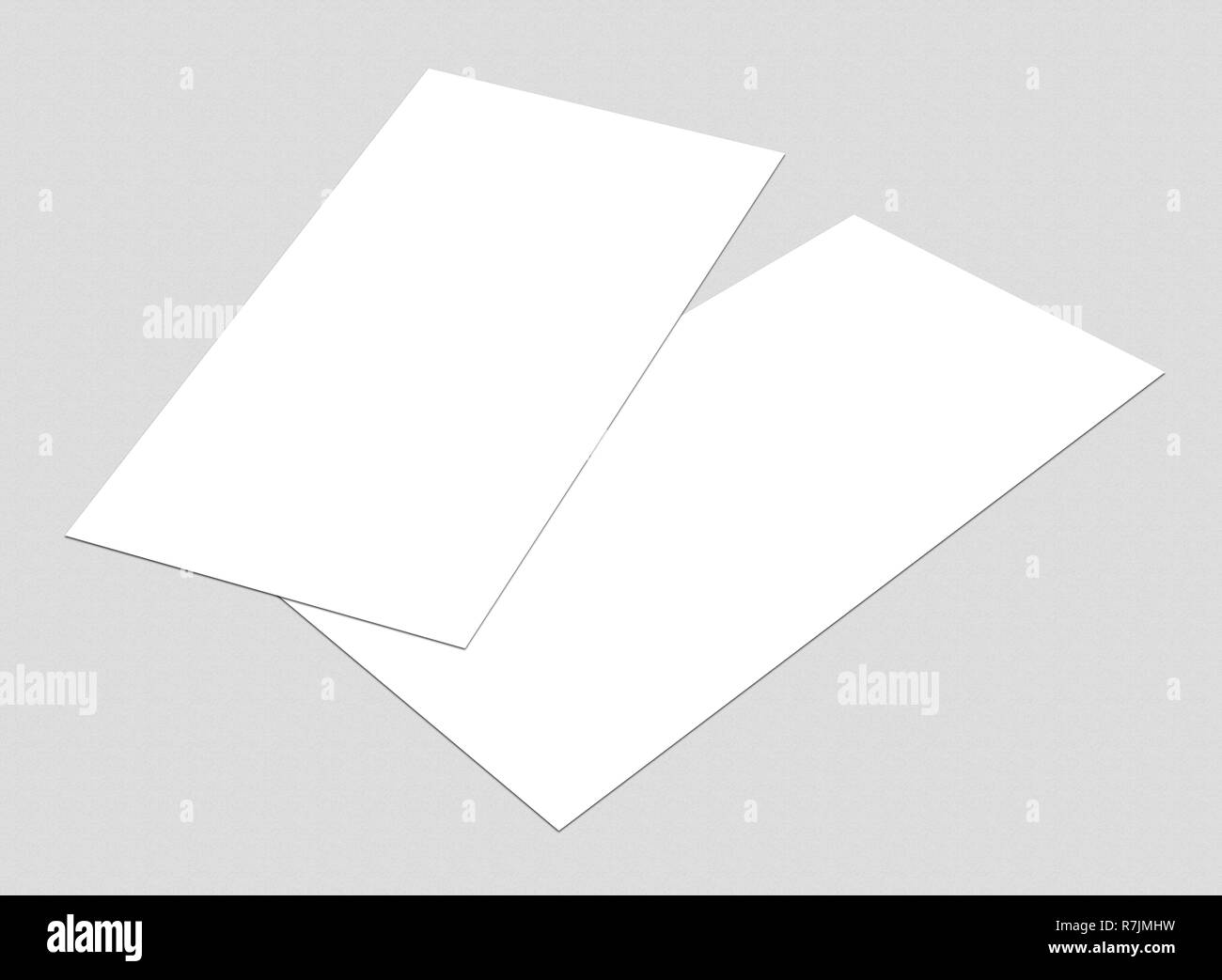 Blank white flyer template mock up for presentation Stock Photo
