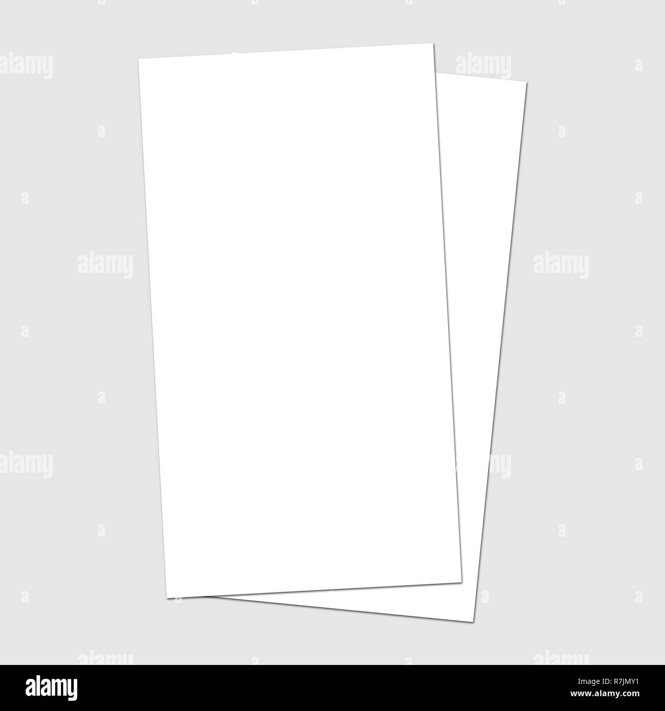 Blank white flyer template mock up for presentation Stock Photo