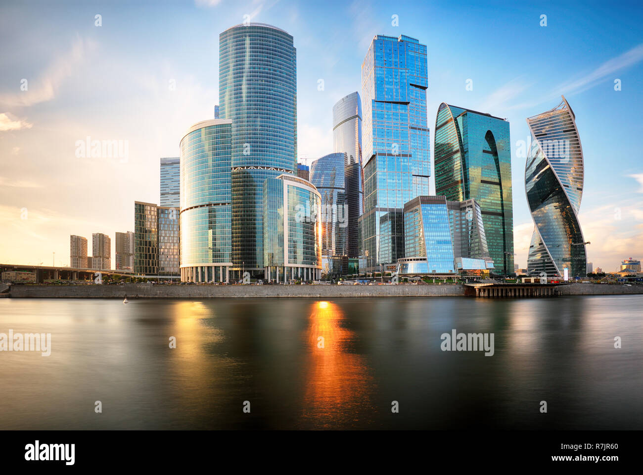 Moscow city, Russia. Moscow International Business Center at sunset Stock Photo