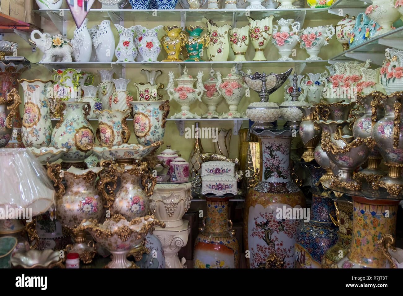 Details of a fancy porcelain shop in Pekanbaru, Indonesia Stock Photo