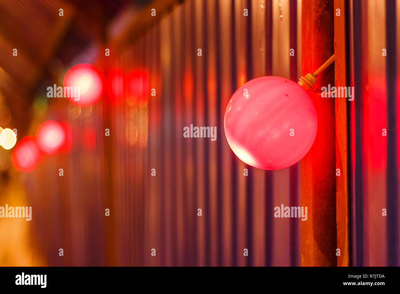 Round red warning lights Stock Photo - Alamy