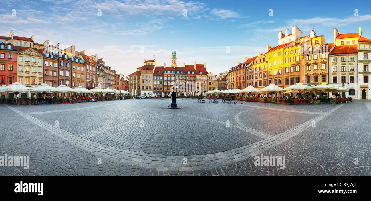 Warsaw, Old town square at summer, Poland, nobody Stock Photo