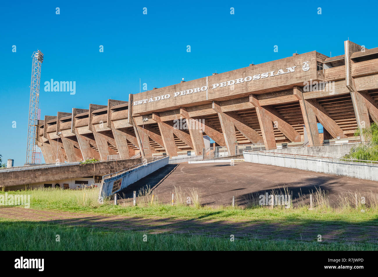 Campo Grande - MS, Brazil - December 08, 2018: Photo of the entrance of the Estadio Pedro Pedrossian stadium. Estadio Morenao at a beautiful sunny day Stock Photo