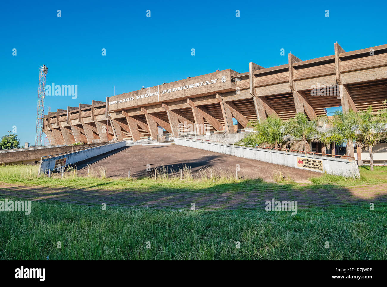 Campo Grande - MS, Brazil - December 08, 2018: Photo of the entrance of the Estadio Pedro Pedrossian stadium. Estadio Morenao at a beautiful sunny day Stock Photo