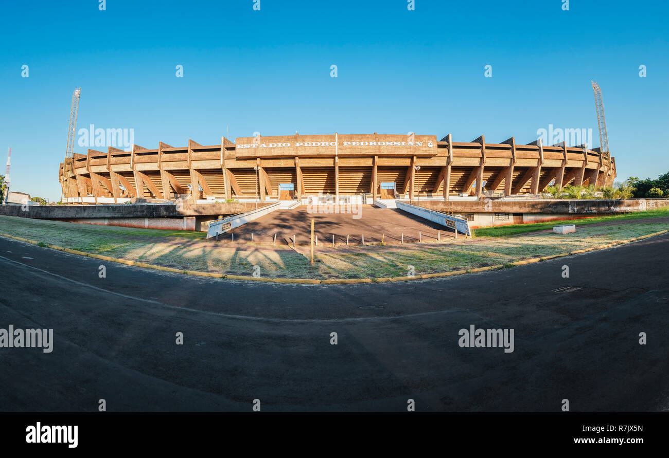 Campo Grande - MS, Brazil - December 08, 2018: Panoramic photo of the entrance of the Estadio Pedro Pedrossian stadium. Estadio Morenao at a beautiful Stock Photo