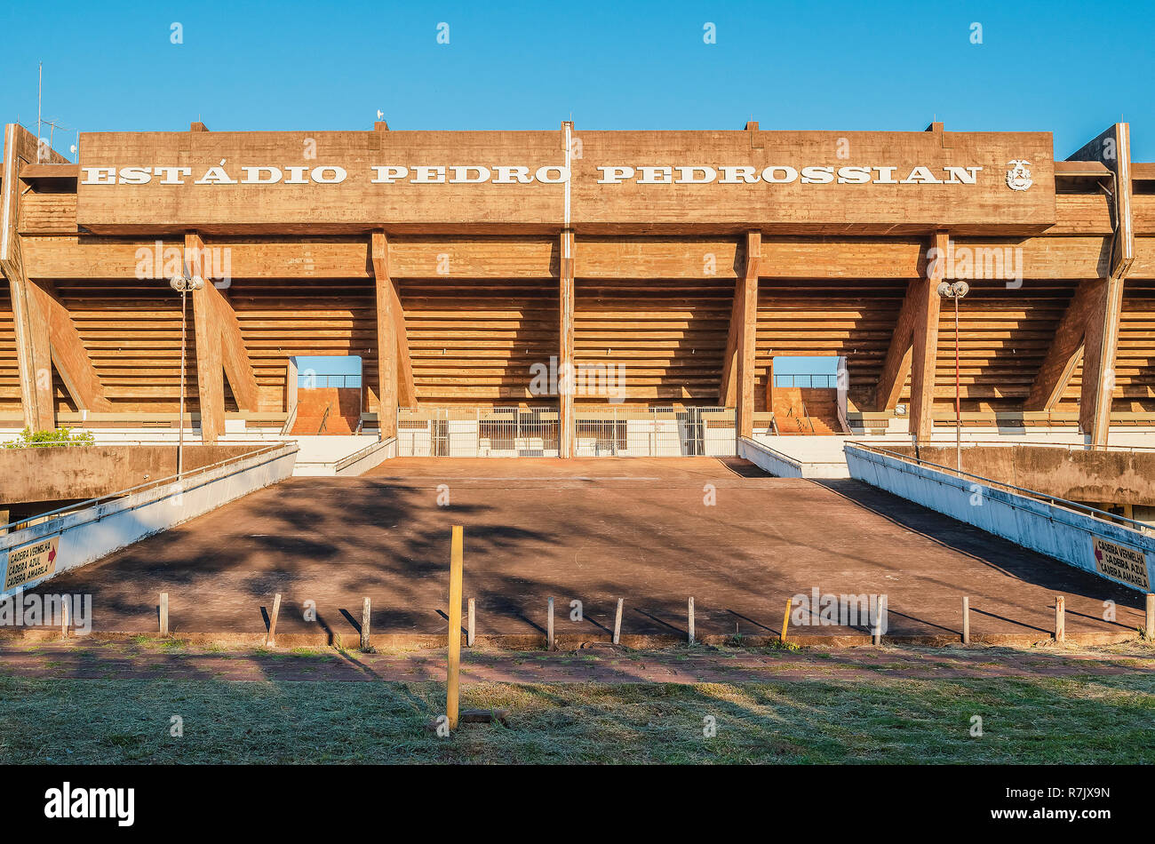 Campo Grande - MS, Brazil - December 08, 2018: Photo of the entrance of the Estadio Pedro Pedrossian stadium. Estadio Morenao at a beautiful sunny day Stock Photo
