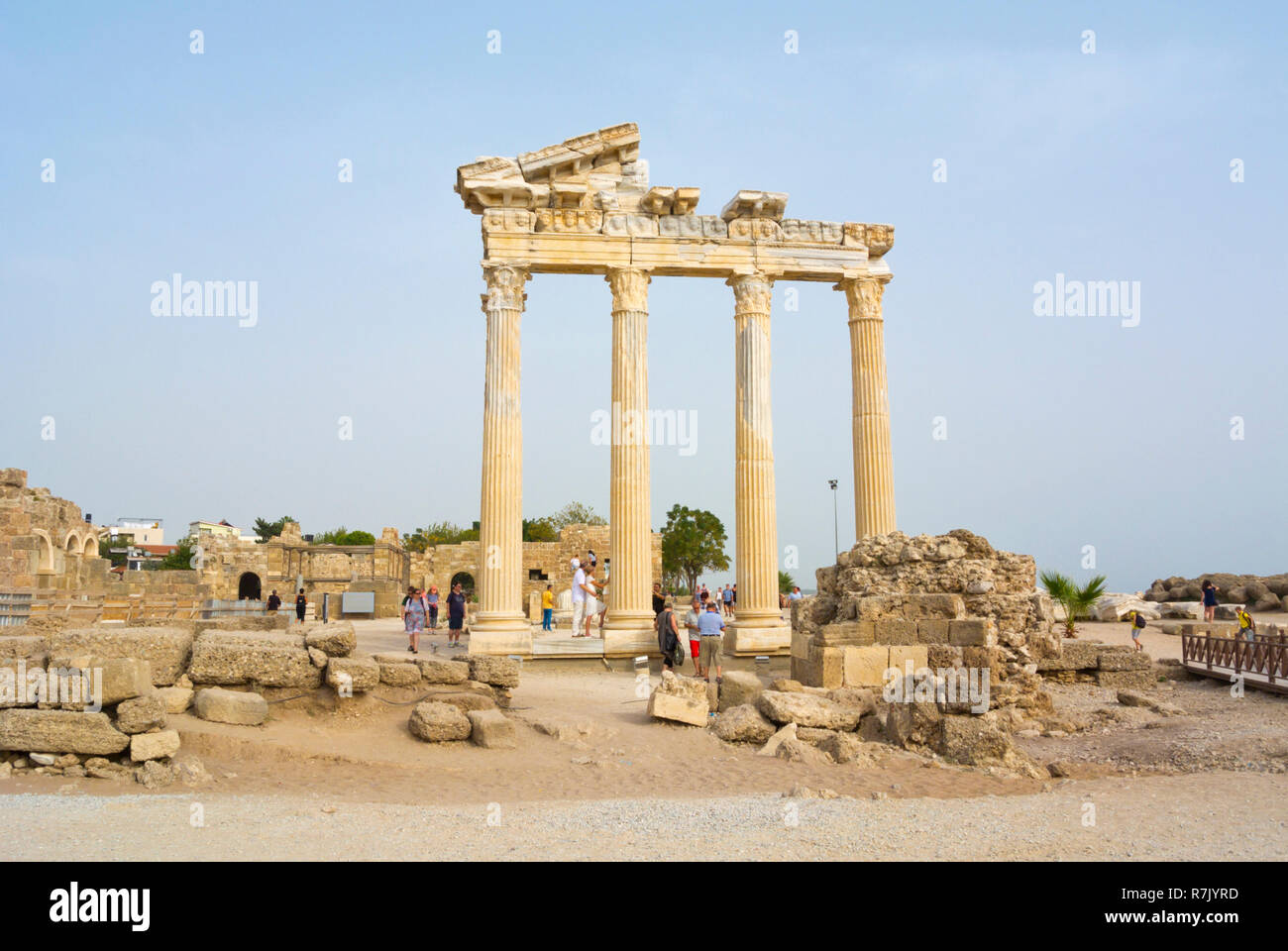 Temple of Apollo, Athena area, Side, Turkey, Eurasia Stock Photo