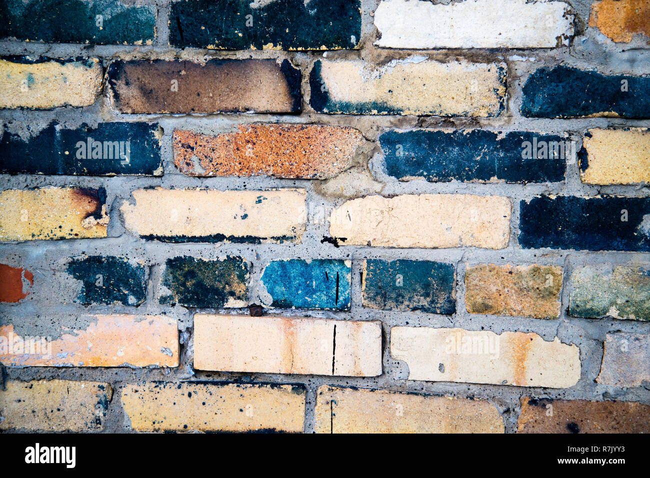 brickwork of different colors Stock Photo - Alamy